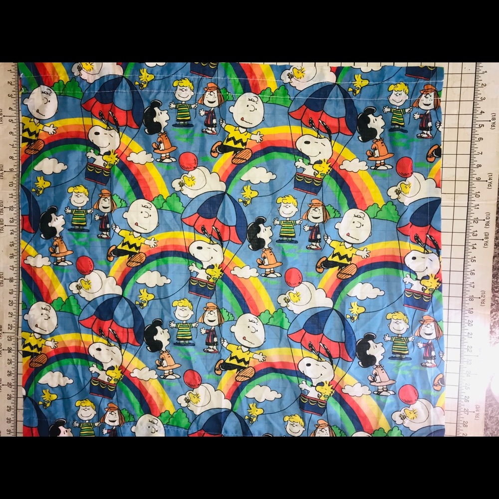 Peanuts vintage curtains and valance with fringe!!